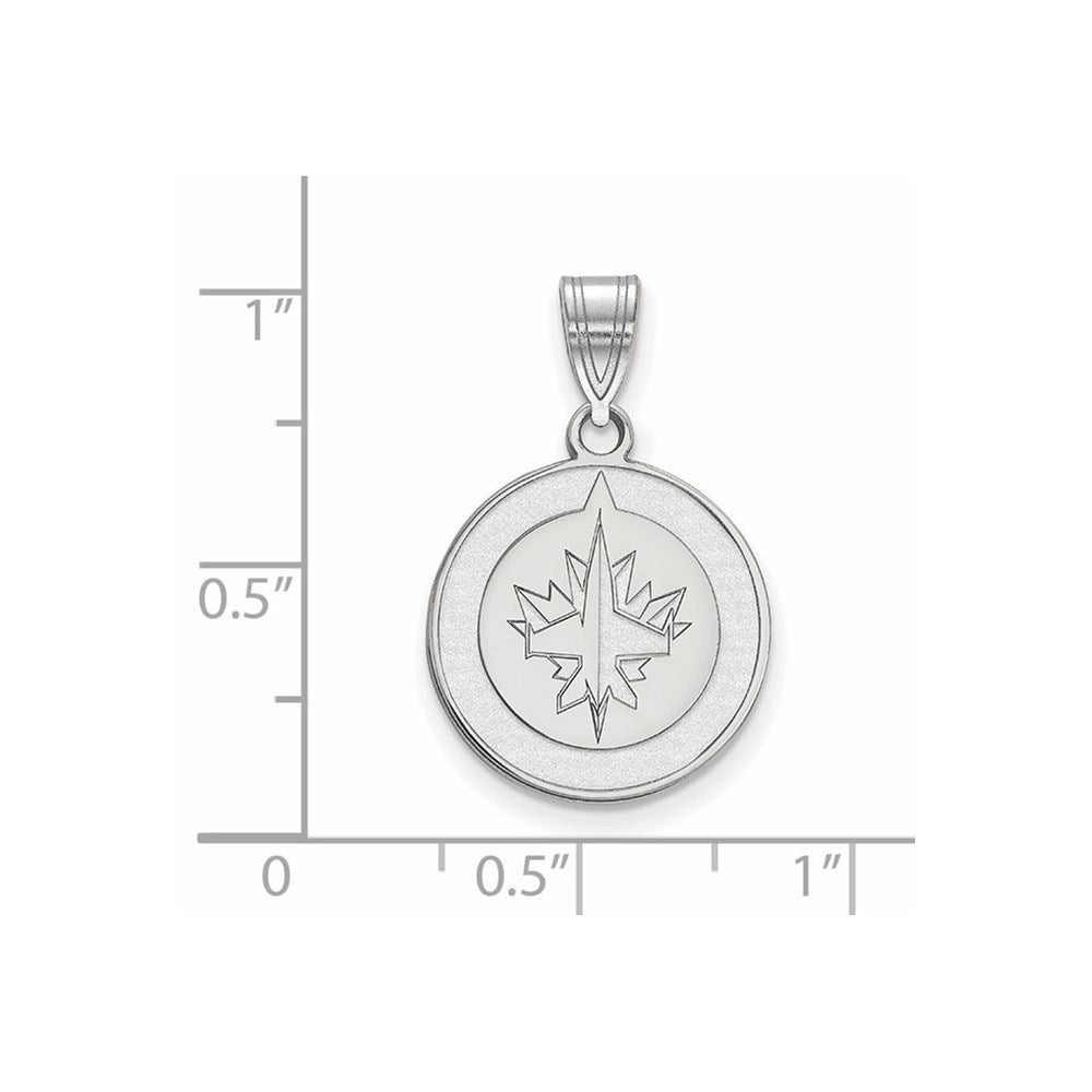 Sterling Silver Rhodium Plated Nhl Logoart Winnipeg Jets Medium Pendant