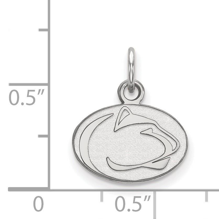 Sterling Silver Rhodium Plated Logoart Penn State University Lion Extra Small Pendant