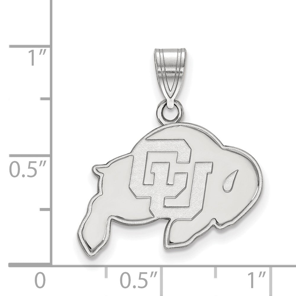 10K White Gold Logoart University Of Colorado Buffalo Medium Pendant