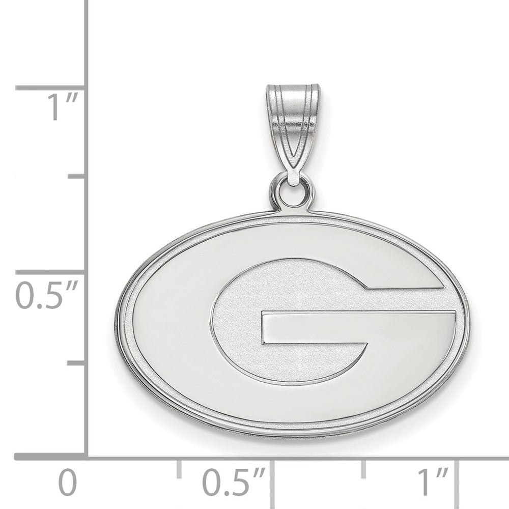 14K White Gold Logoart University Of Georgia Letter G Medium Pendant