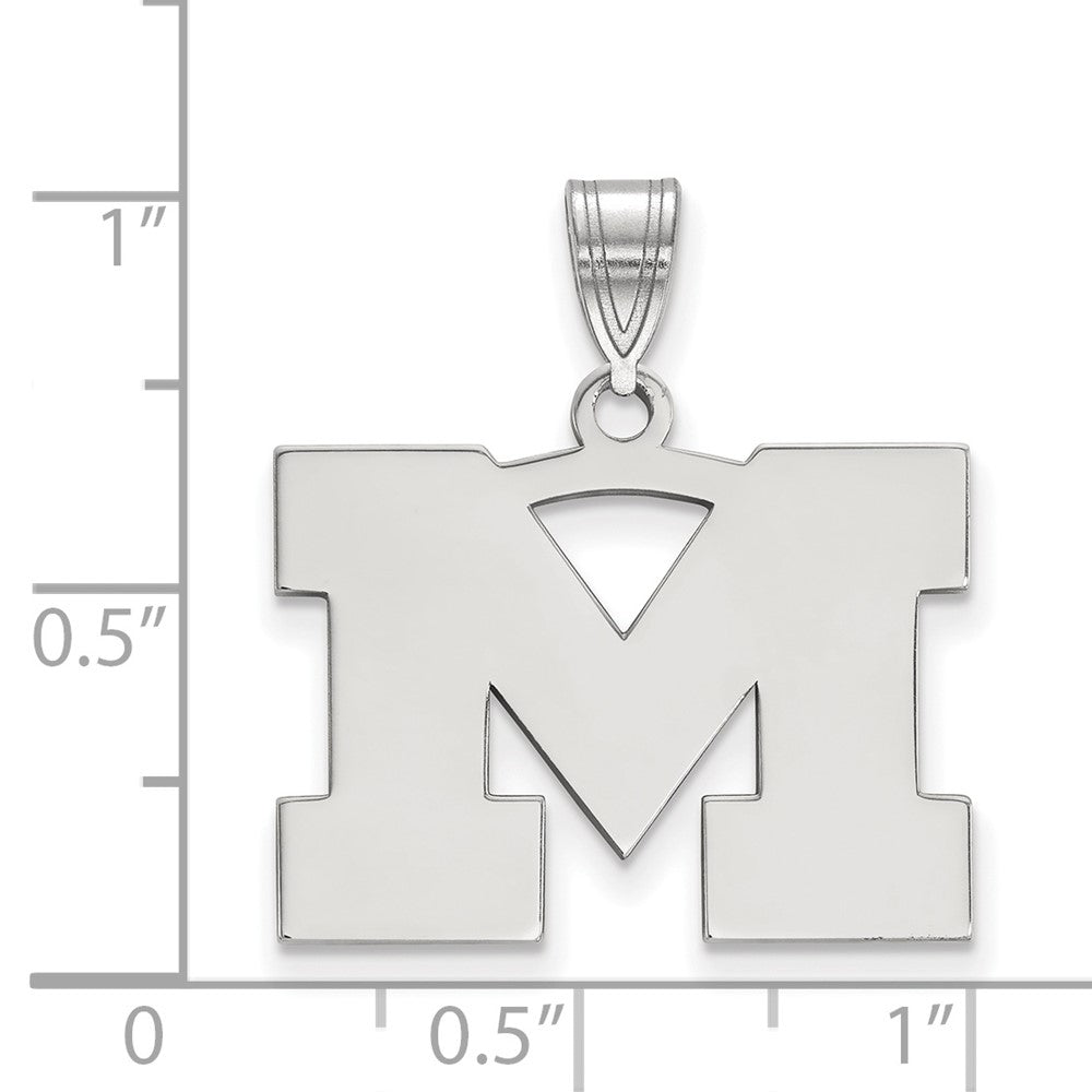 14K White Gold Logoart University Of Michigan Letter M Medium Pendant