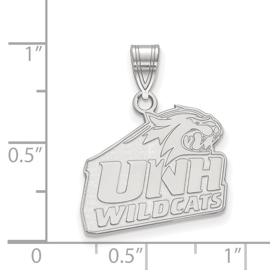 Sterling Silver Rhodium Plated Logoart University Of New Hampshire Medium Pendant