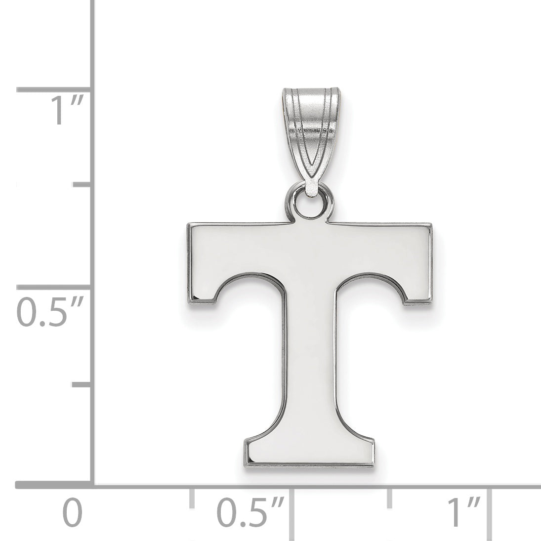 Sterling Silver Rhodium Plated Logoart University Of Tennessee Letter T Medium Pendant