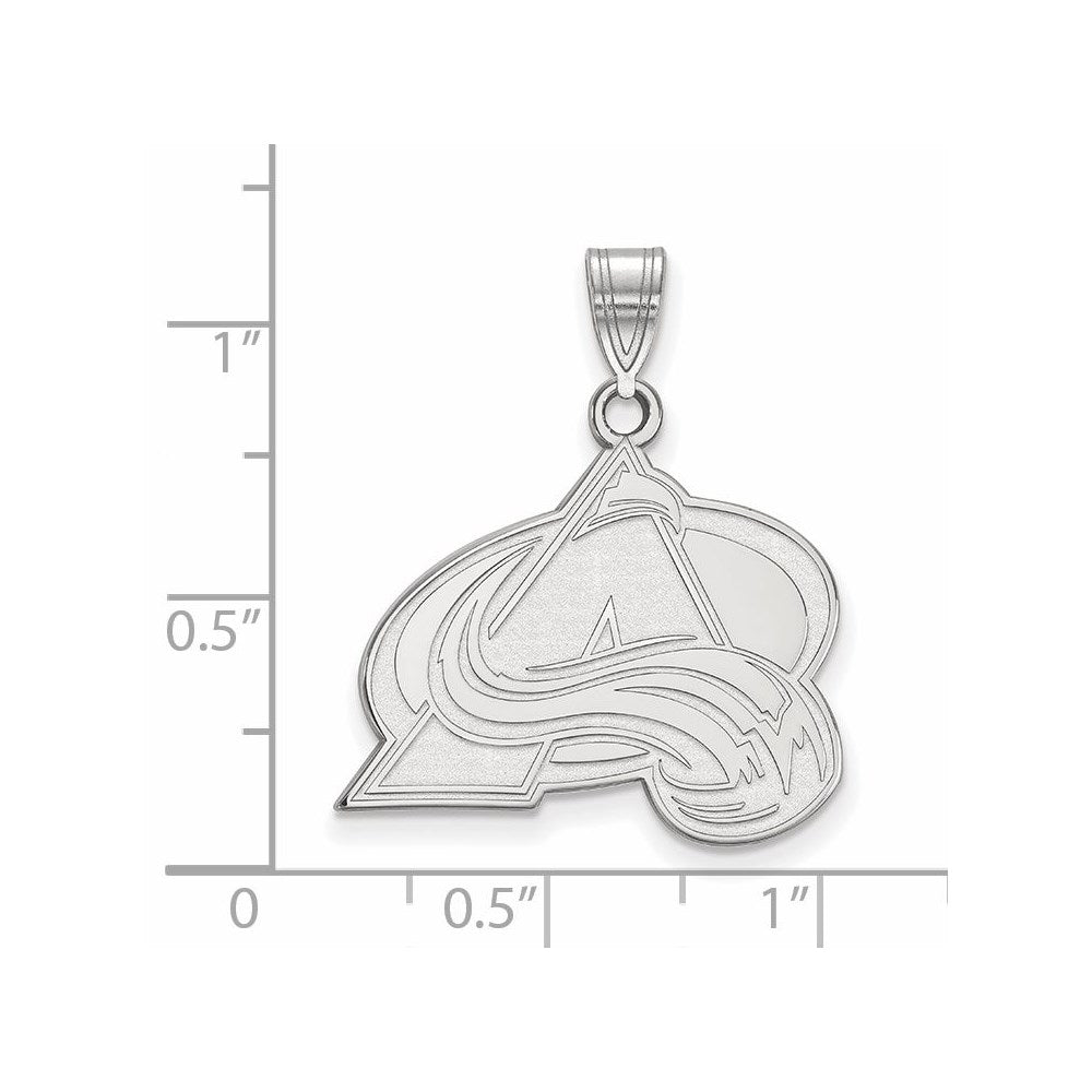 10K White Gold Nhl Logoart Colorado Avalanche Letter A Large Pendant
