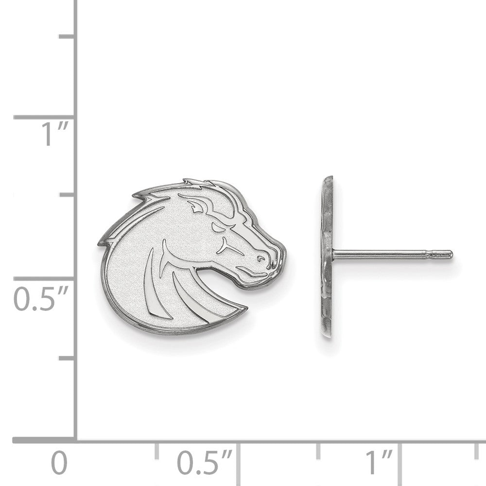 10K White Gold Logoart Boise State University Bronco Small Post Earrings