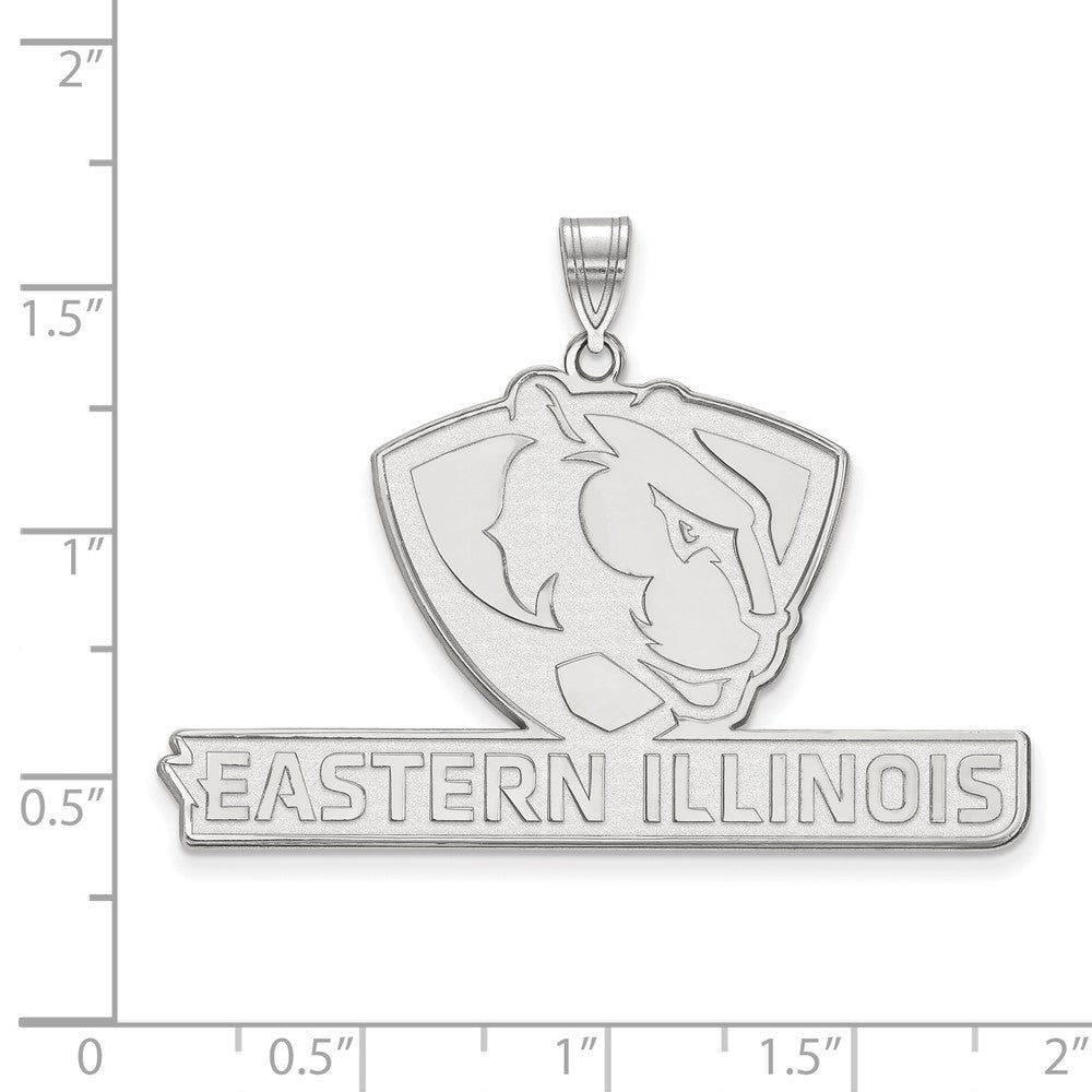 14K White Gold Logoart Eastern Illinois University Extra Large Pendant