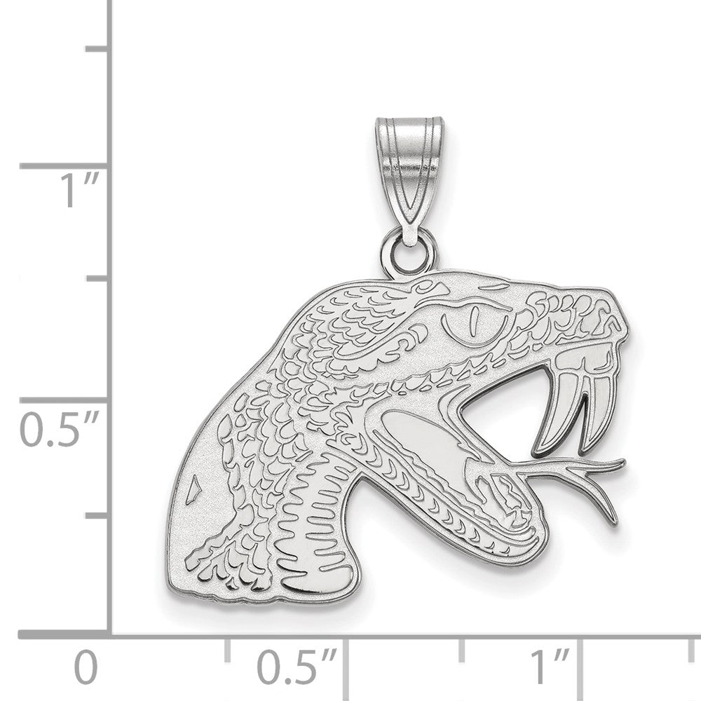 Sterling Silver Rhodium Plated Logoart Florida A And M University Rattler Large Pendant