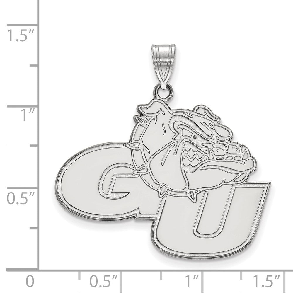 10K White Gold Logoart Gonzaga University G U Bulldog Extra Large Pendant