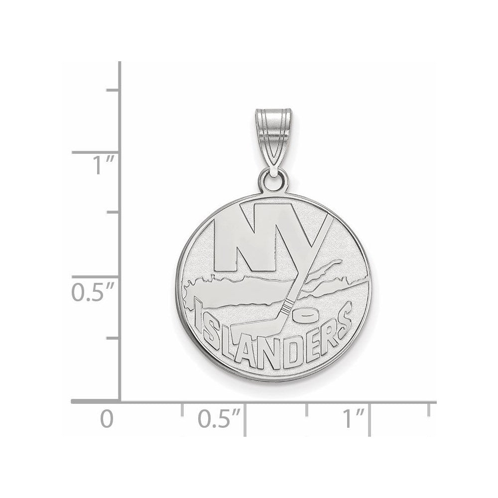 Sterling Silver Rhodium Plated Nhl Logoart New York Islanders Large Pendant