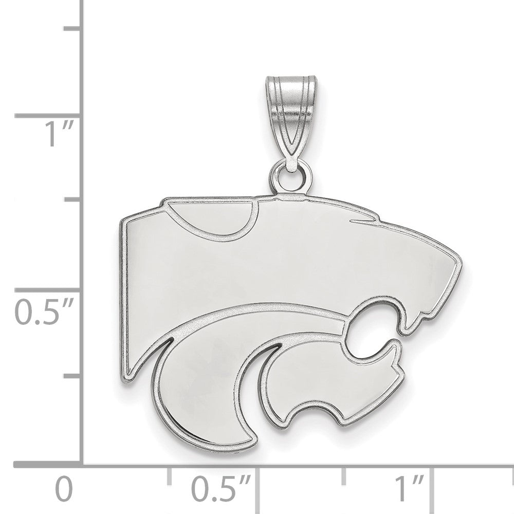 10K White Gold Logoart Kansas State University Wildcat Large Pendant