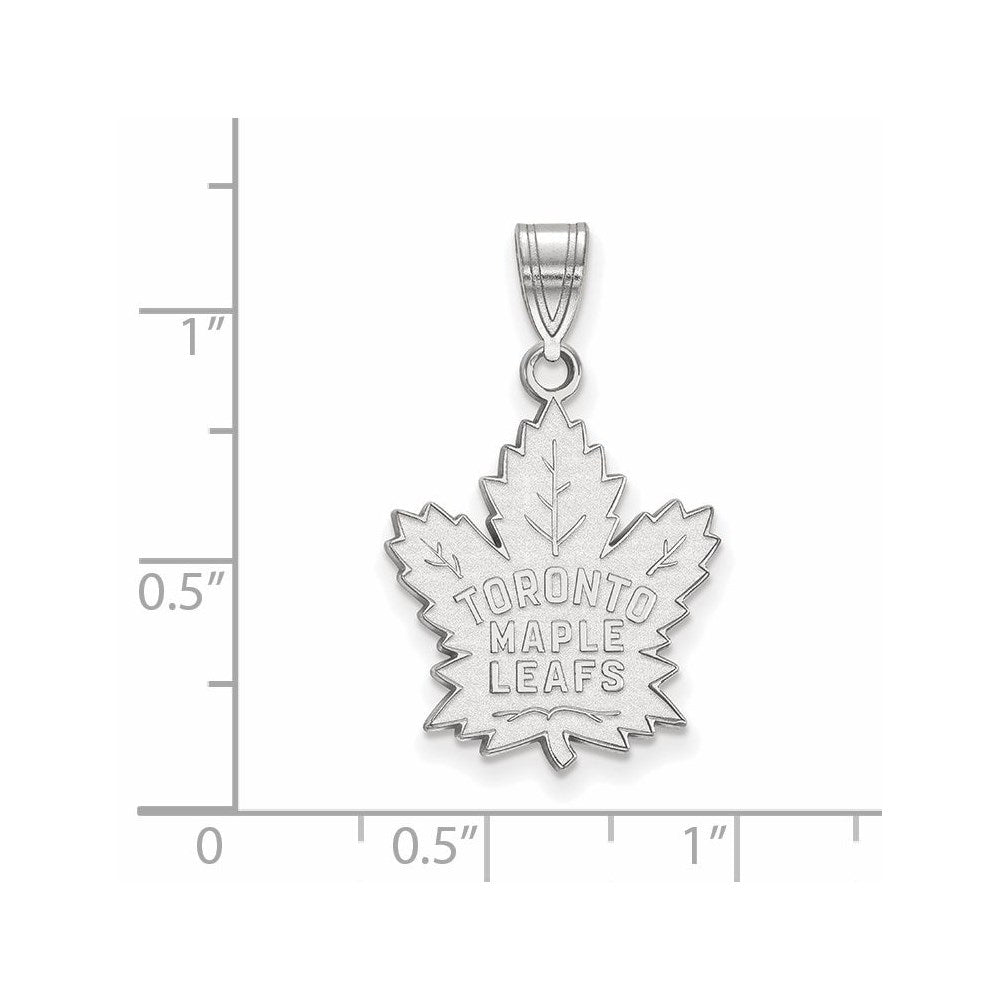 10K White Gold Nhl Logoart Toronto Maple Leafs Large Pendant