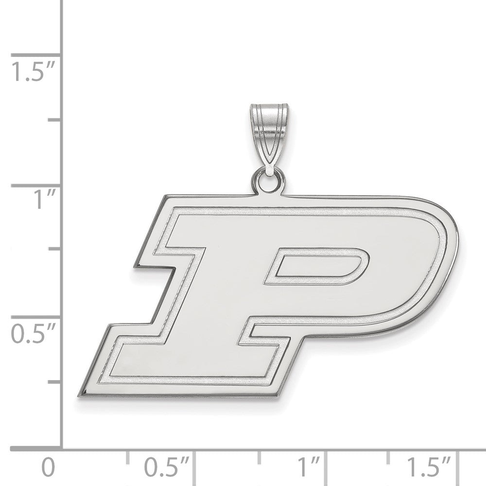 14K White Gold Logoart Purdue University Letter P Large Pendant