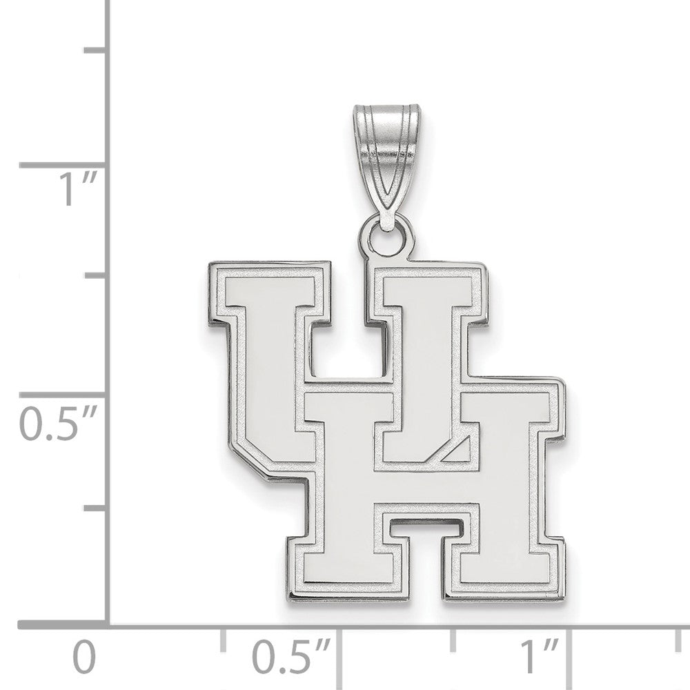 14K White Gold Logoart University Of Houston U H Large Pendant