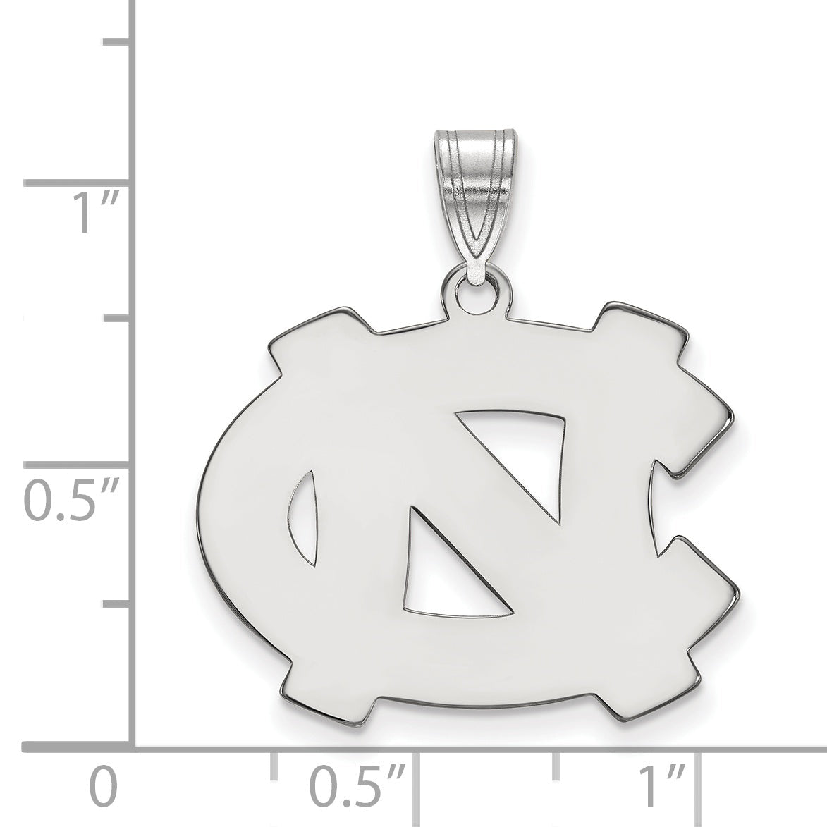 Sterling Silver Rhodium Plated Logoart University Of North Carolina N C Large Pendant