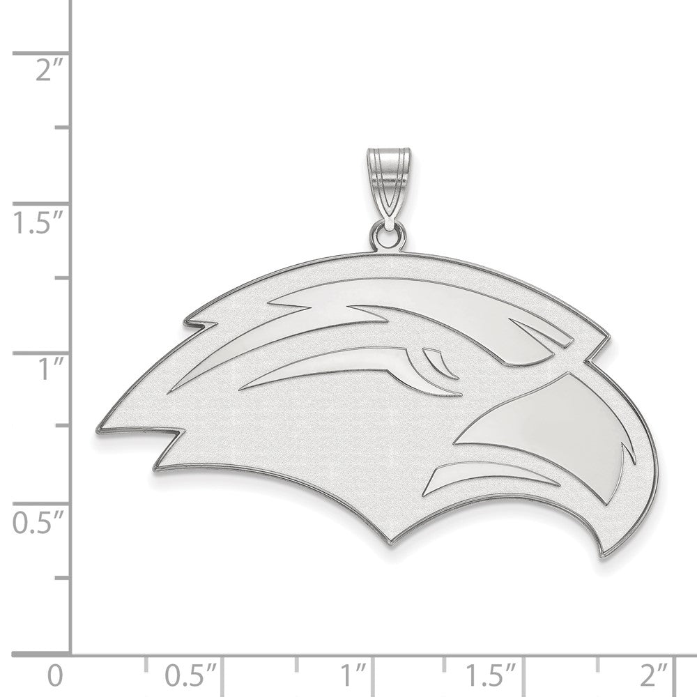 Sterling Silver Rhodium Plated Logoart University Of Southern Mississippi Eagle Extra Large Pendant