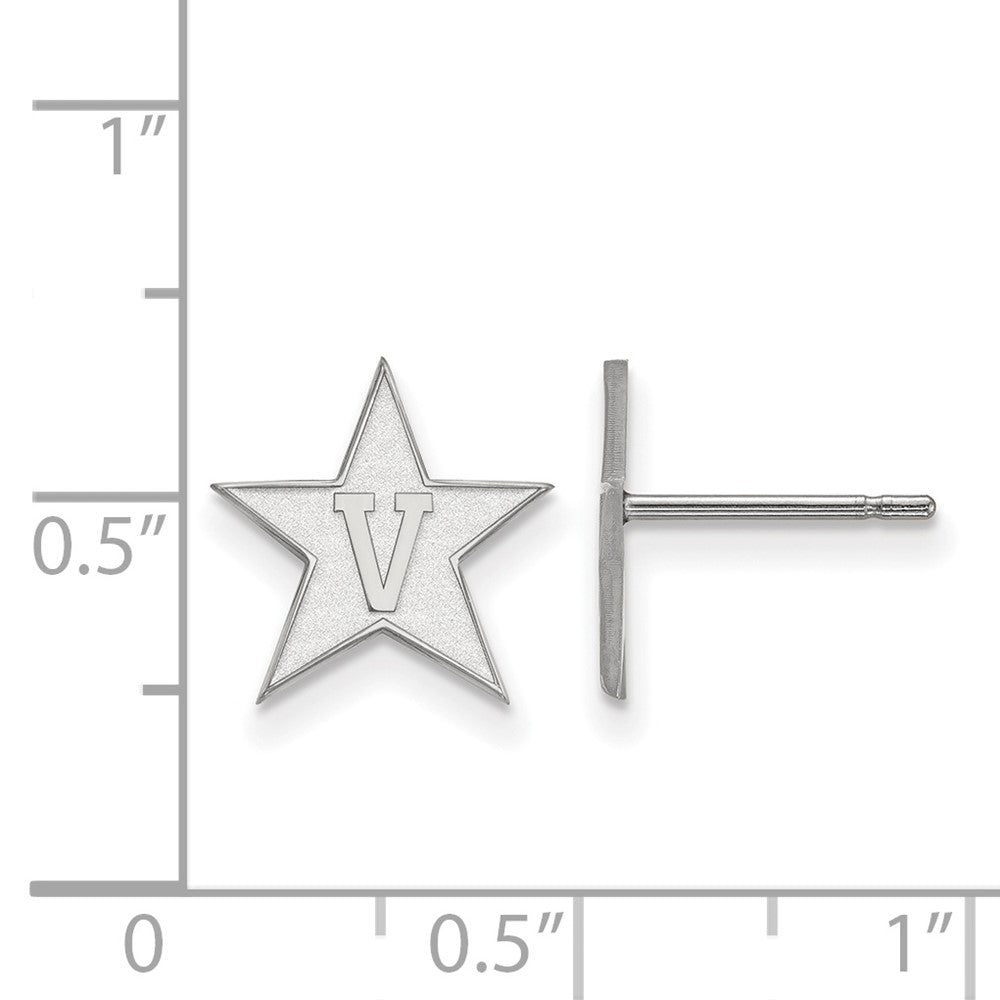 14K White Gold 14Kw Logoart Vanderbilt University Small Post Earrings