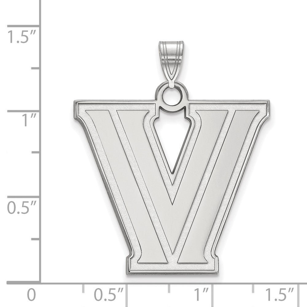 Sterling Silver Rhodium Plated Logoart Villanova University Letter V Extra Large Pendant