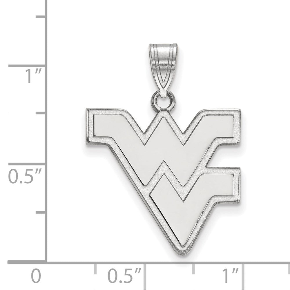 14K White Gold Logoart West Virginia University W V Large Pendant