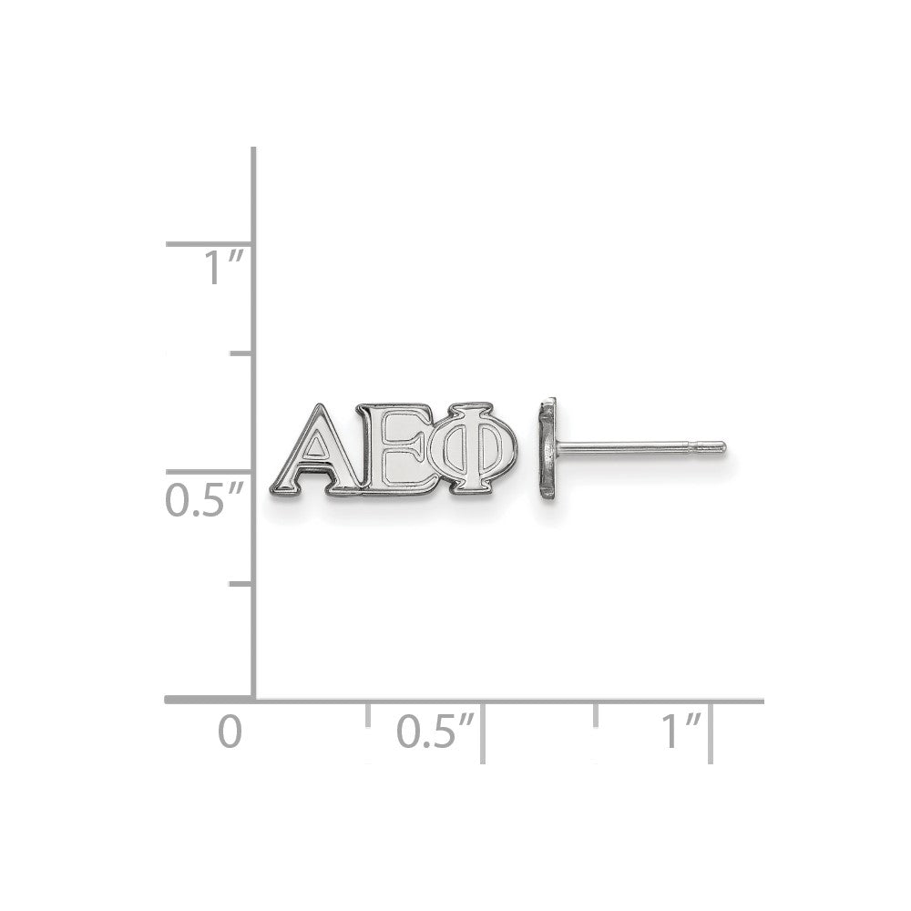 Sterling Silver Rhodium Plated Logoart Alpha Epsilon Phi Sorority Greek Letters Extra Small Post Earrings