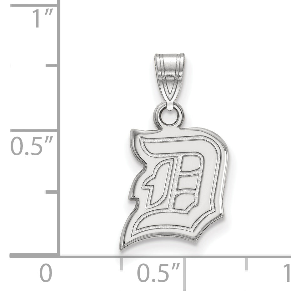 Sterling Silver Rhodium Plated Logoart Duquesne University Letter D Small Pendant