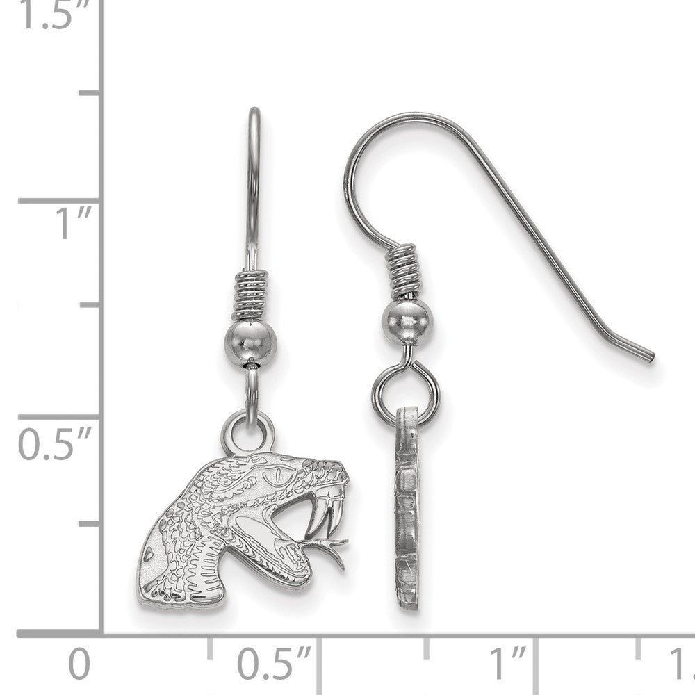 Sterling Silver Rhodium Plated Logoart Florida A And M University Rattler Extra Small Dangle Wire Earrings