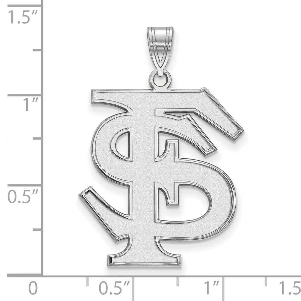 Sterling Silver Rhodium Plated Logoart Florida State University F S Extra Large Pendant