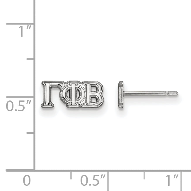 Sterling Silver Rhodium Plated Logoart Gamma Phi Beta Sorority Greek Letters Extra Small Post Earrings