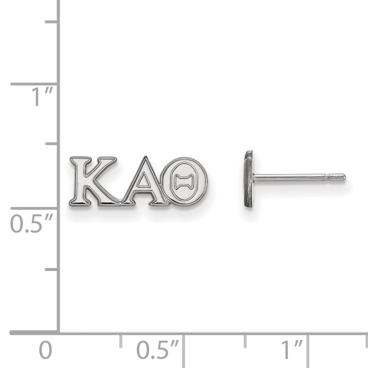 Sterling Silver Rhodium Plated Logoart Kappa Alpha Theta Sorority Greek Letters Extra Small Post Earrings