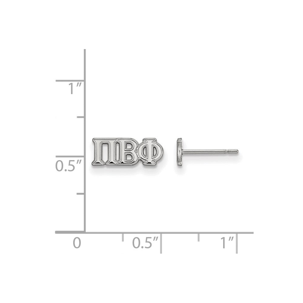Sterling Silver Rhodium Plated Logoart Pi Beta Phi Sorority Greek Letters Extra Small Post Earrings
