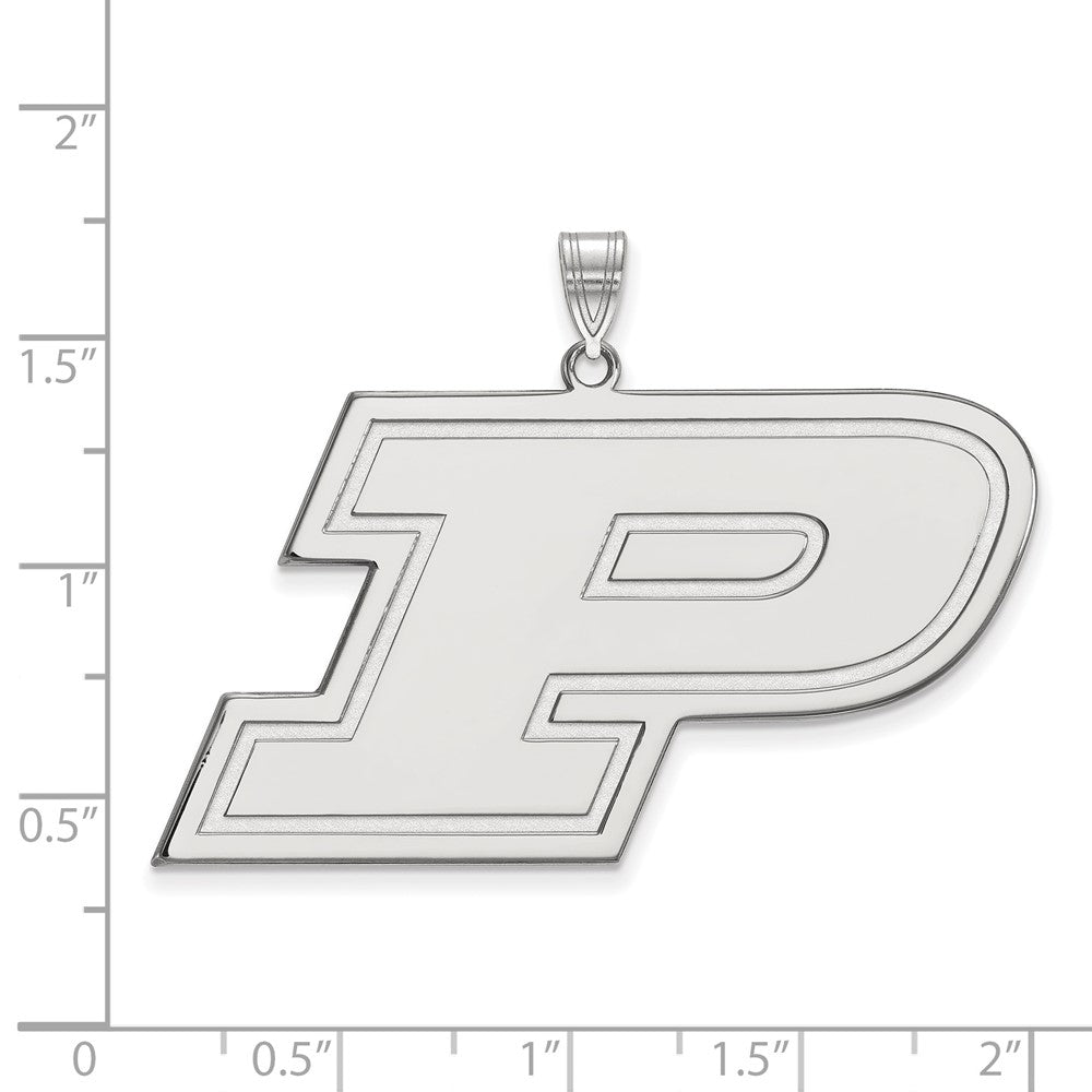10K White Gold Logoart Purdue University Letter P Extra Large Pendant
