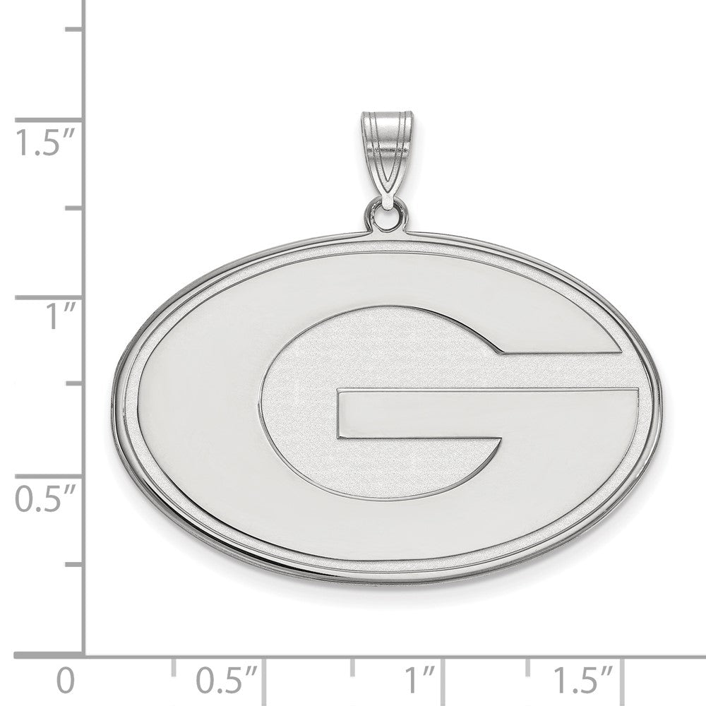 14K White Gold Logoart University Of Georgia Letter G Extra Large Pendant