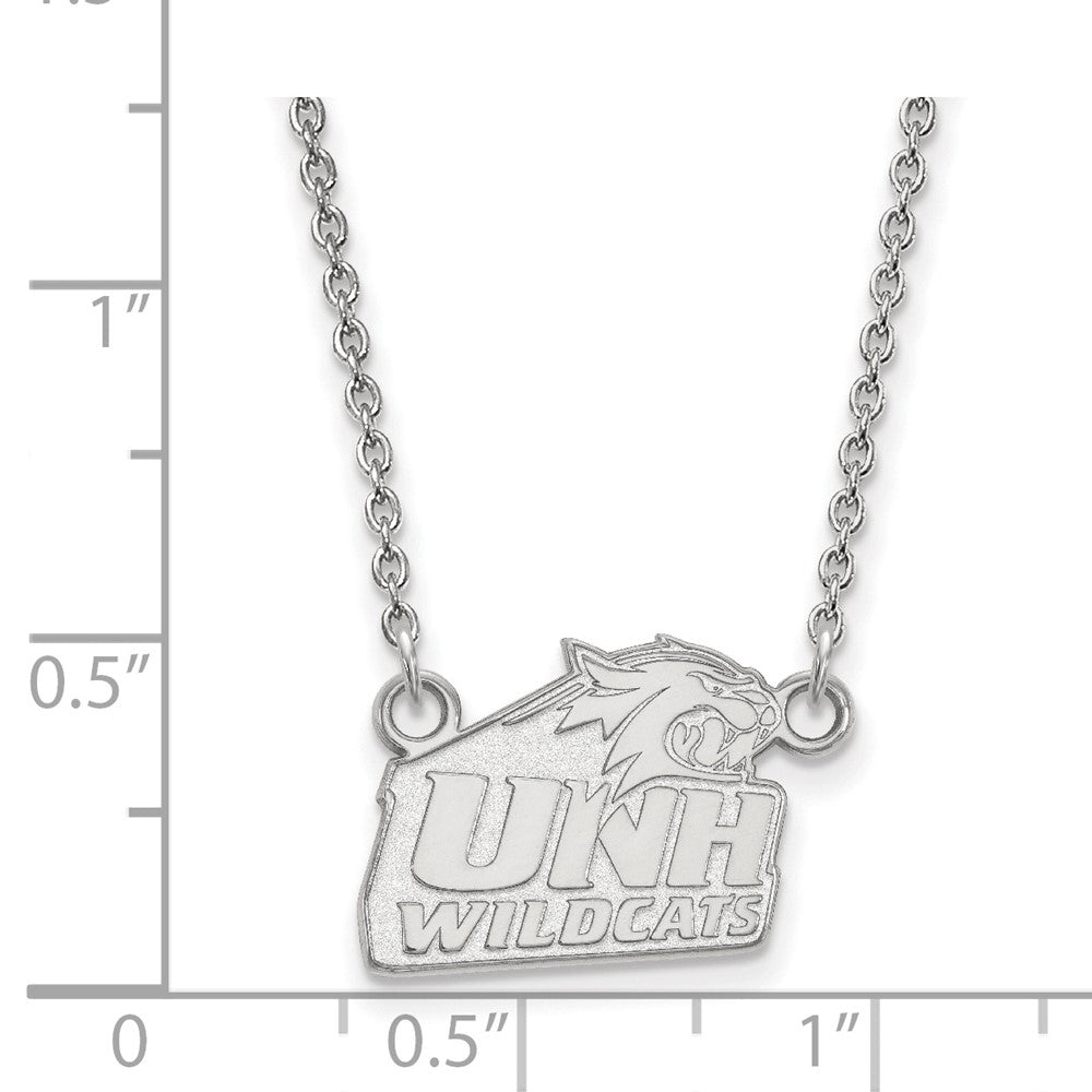 Sterling Silver Rhodium Plated Logoart University Of New Hampshire Small Pendant 18 Inch Necklace
