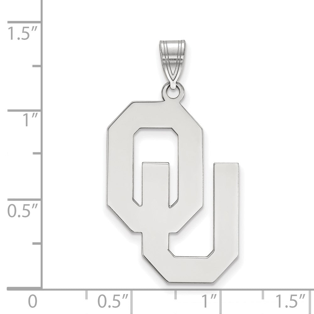 10K White Gold Logoart University Of Oklahoma O U Extra Large Pendant