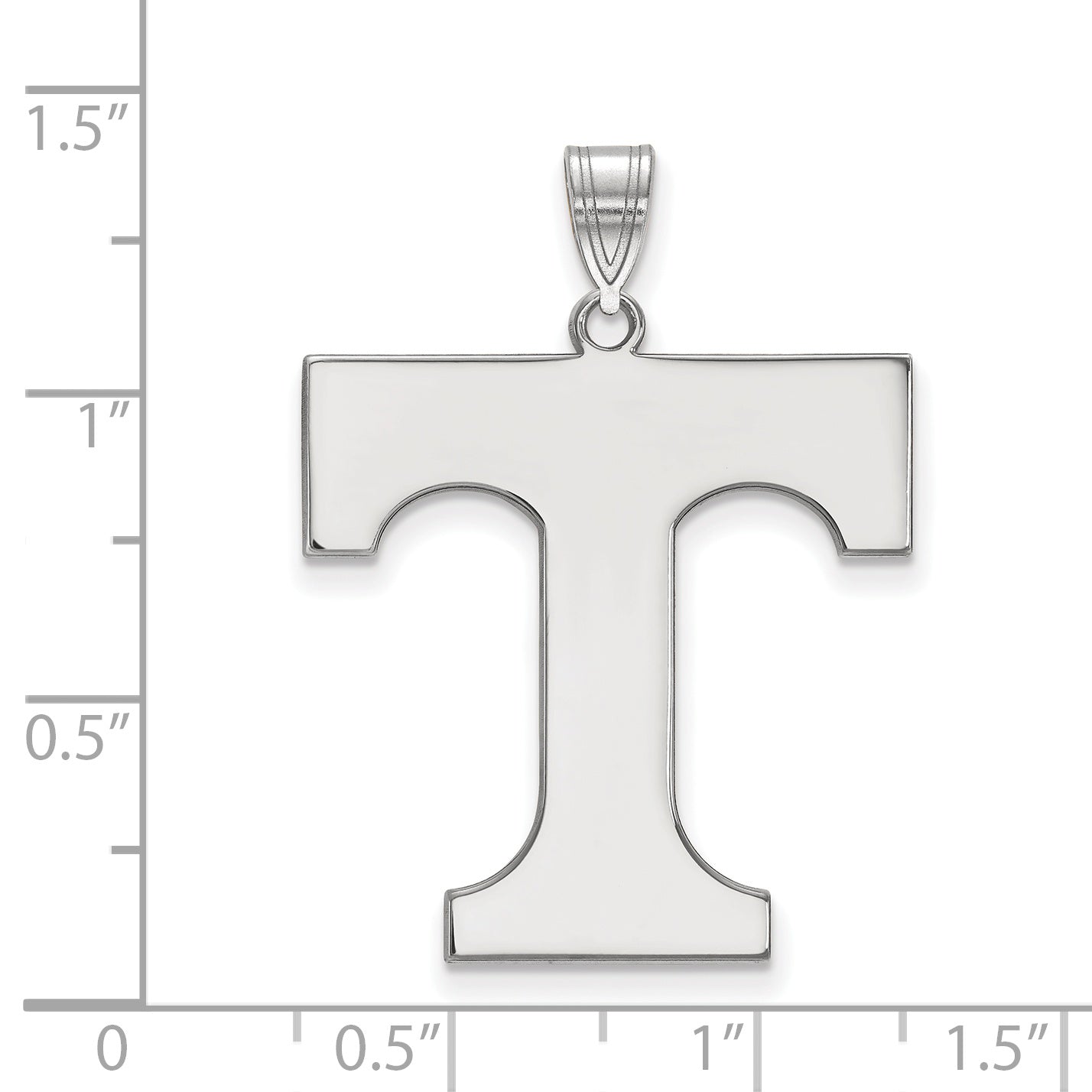 Sterling Silver Rhodium Plated Logoart University Of Tennessee Letter T Extra Large Pendant