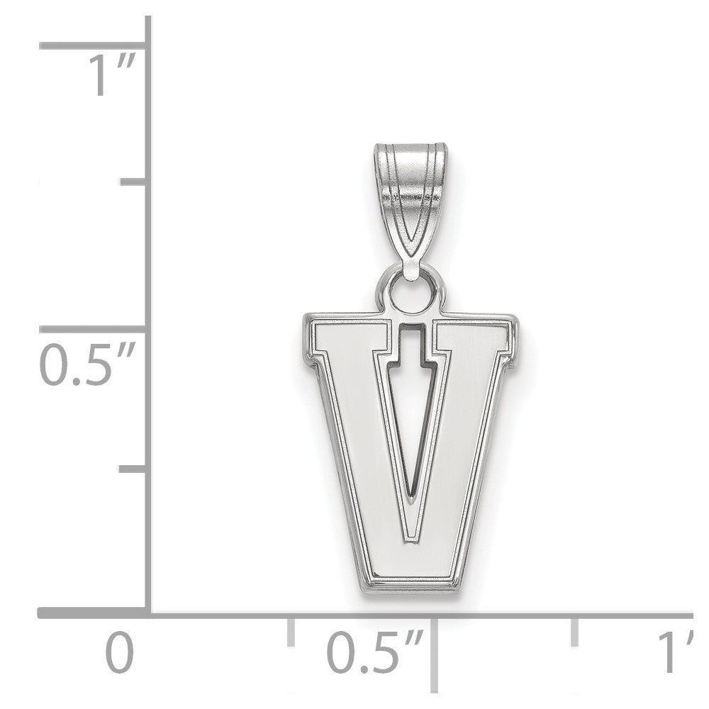 10K White Gold 10Kw Logoart Vanderbilt University Small Pendant