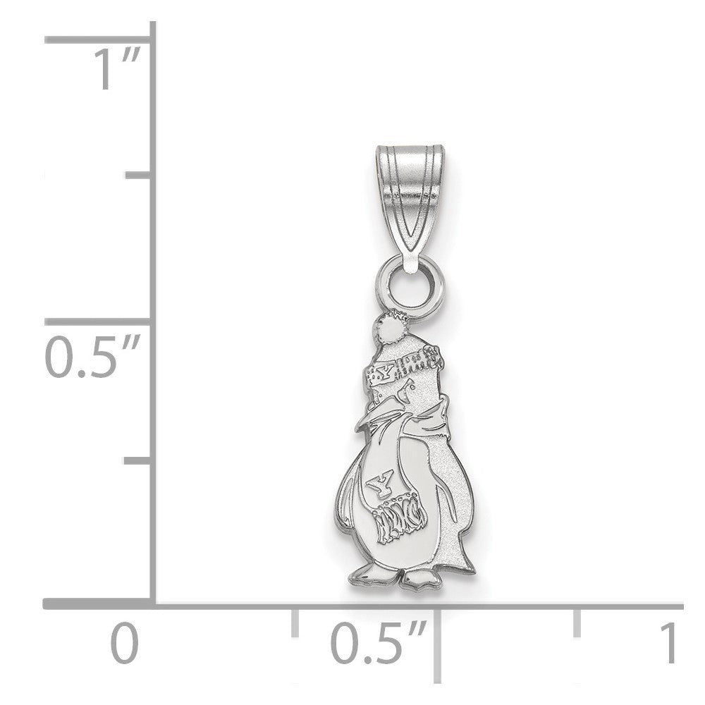 14K White Gold Logoart Youngstown State University Penguin Small Pendant