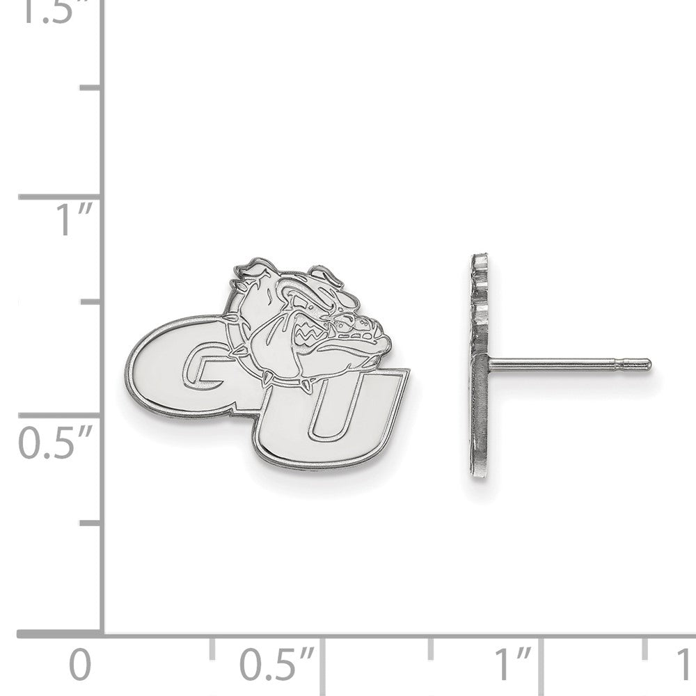 14K White Gold Logoart Gonzaga University G U Bulldog Small Post Earrings