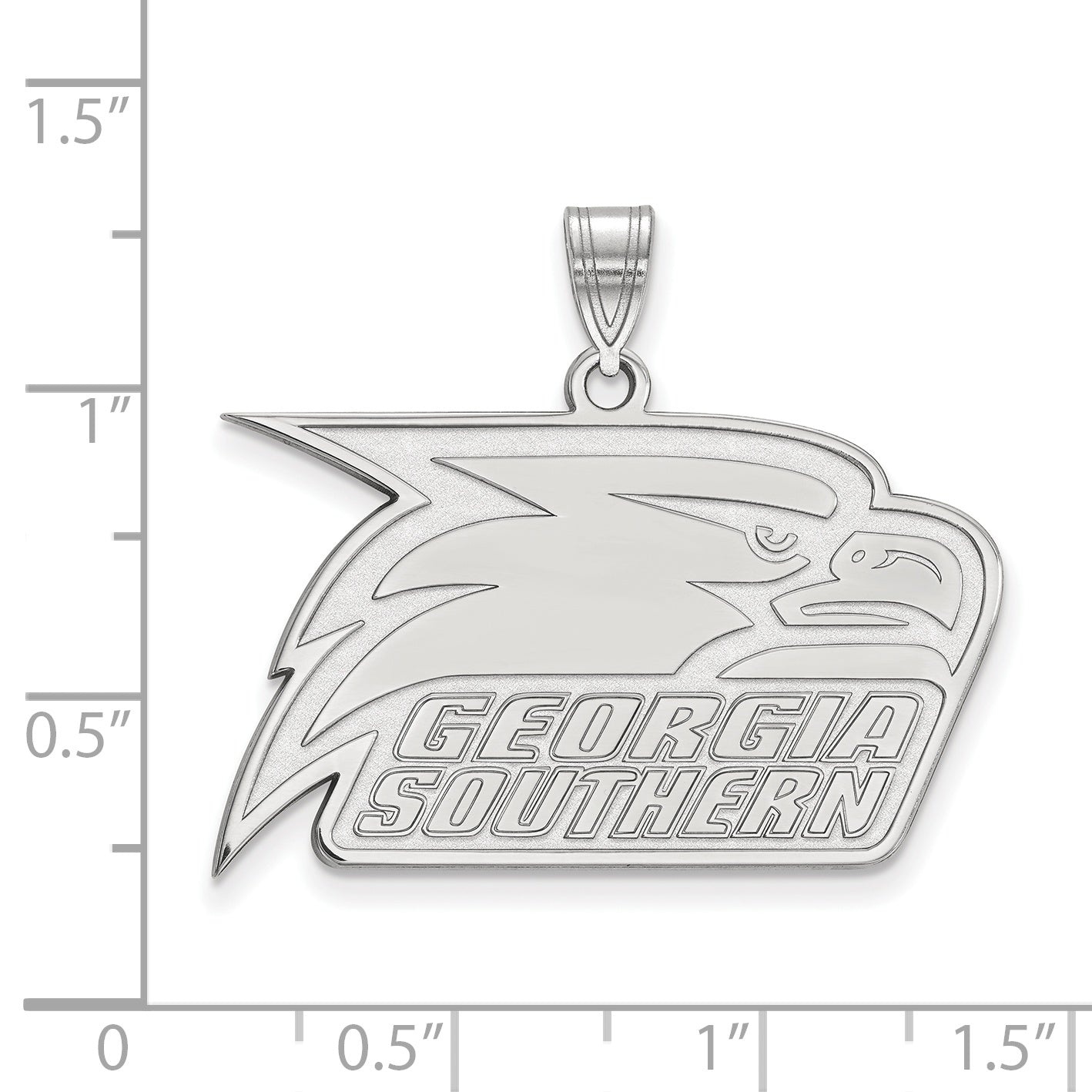 Sterling Silver Rhodium Plated Logoart Georgia Southern University Eagle Large Pendant
