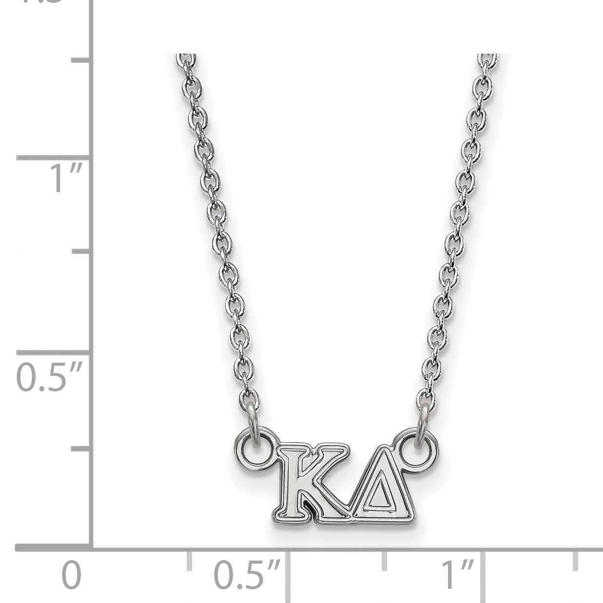 Sterling Silver Rhodium Plated Logoart Kappa Delta Sorority Greek Letters Extra Small Pendant 18 Inch Necklace