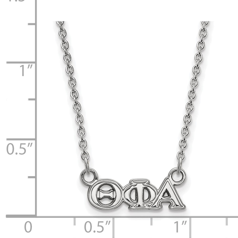 Sterling Silver Rhodium Plated Logoart Theta Phi Alpha Sorority Greek Letters Extra Small Pendant 18 Inch Necklace