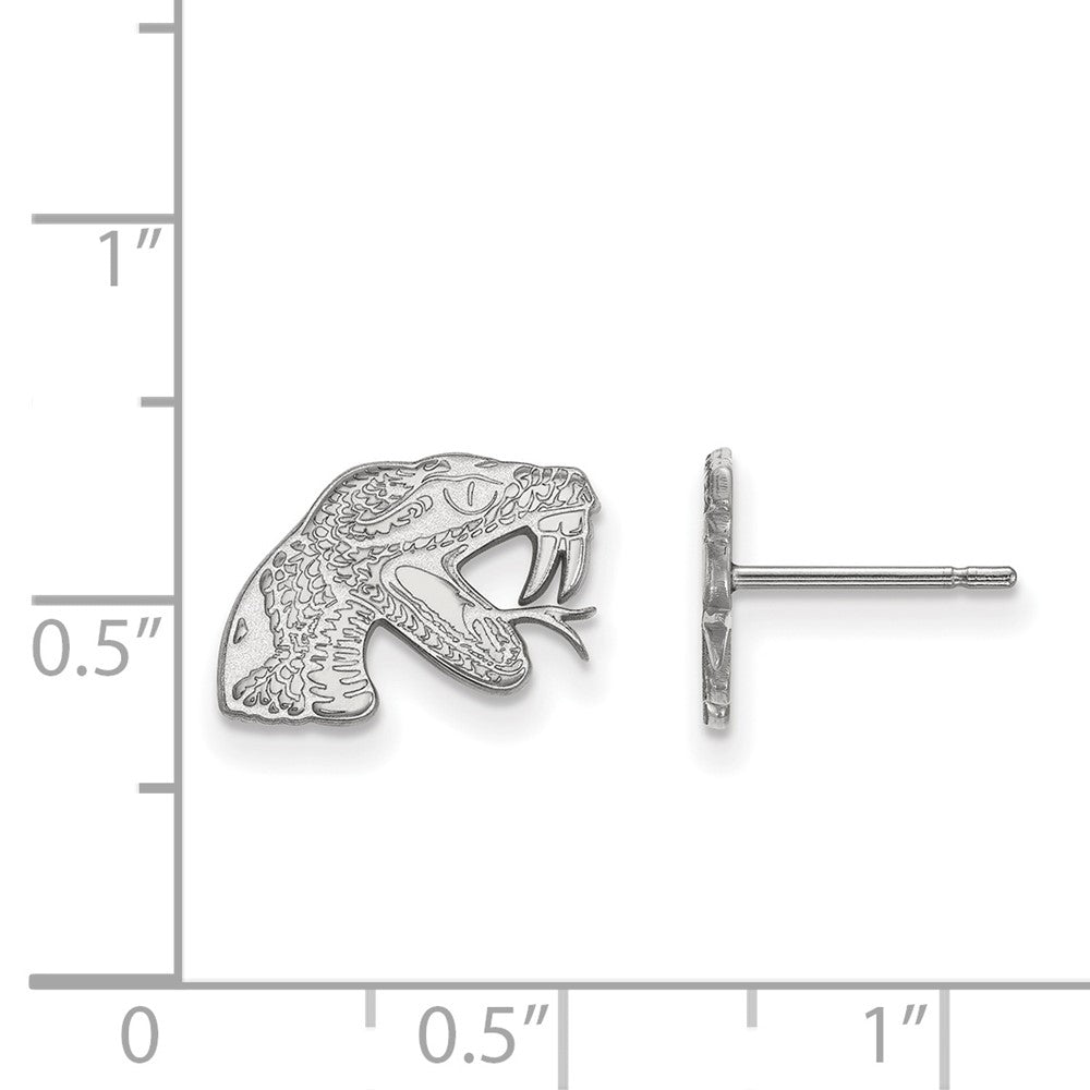 14K White Gold Logoart Florida A And M University Rattler Extra Small Post Earrings