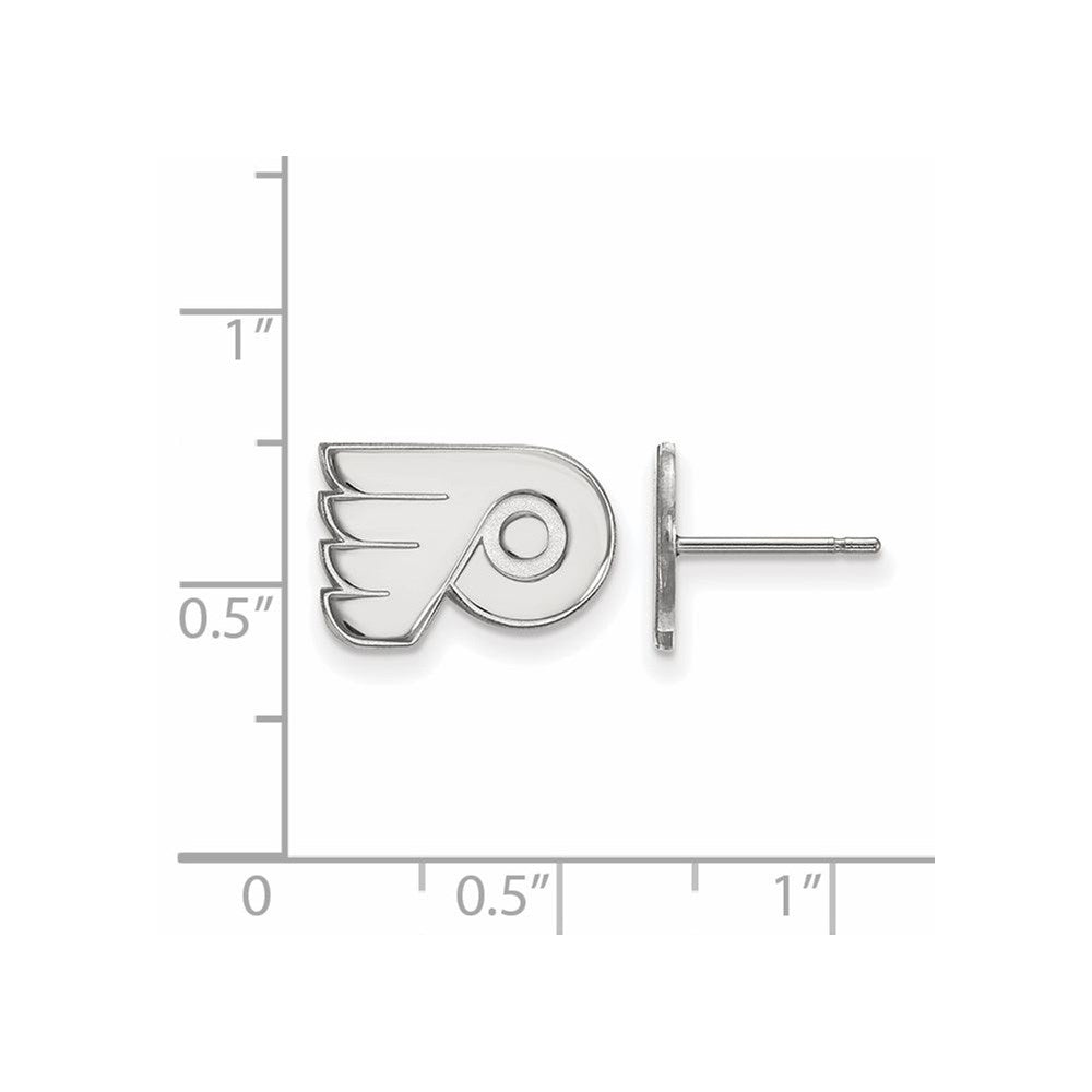 14K White Gold Nhl Logoart Philadelphia Flyers Extra Small Post Earrings