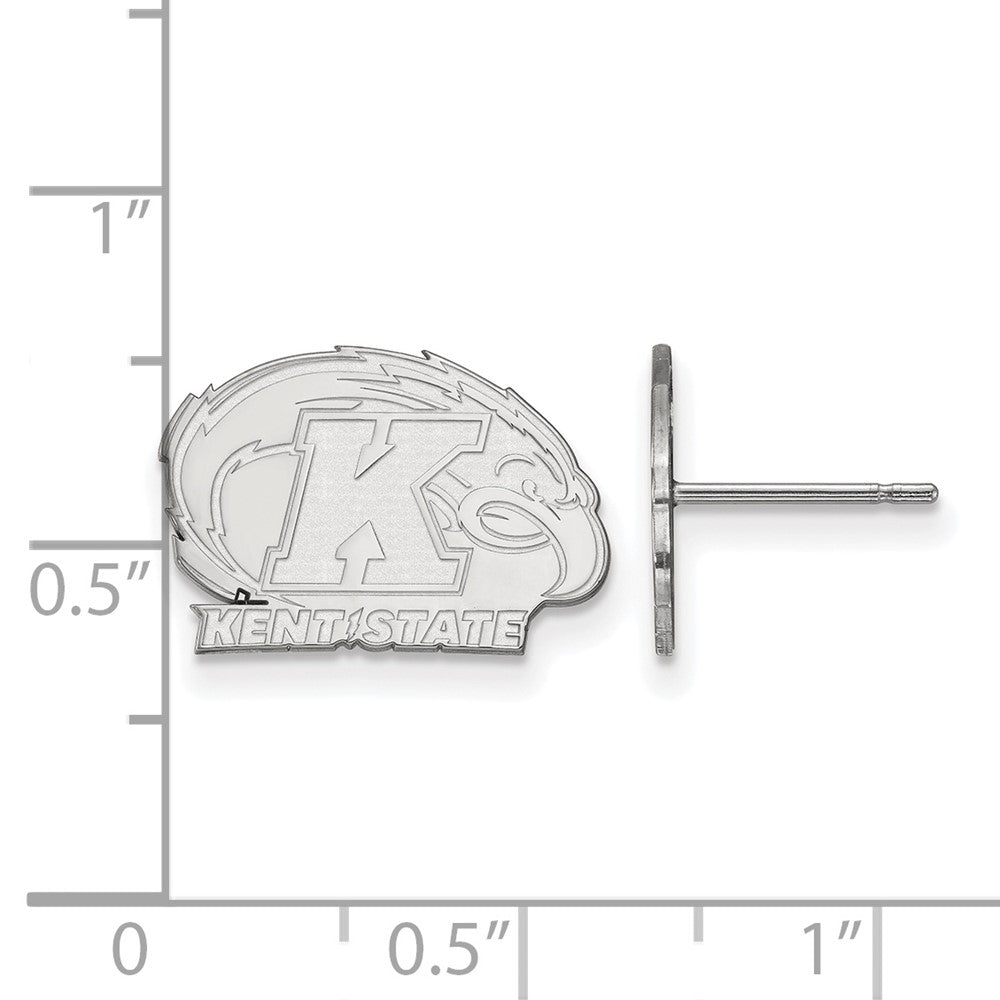 Sterling Silver Rhodium Plated Logoart Kent State University Extra Small Post Earrings