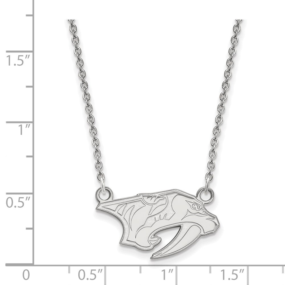 14K White Gold Nhl Logoart Nashville Predators Small Pendant 18 Inch Necklace