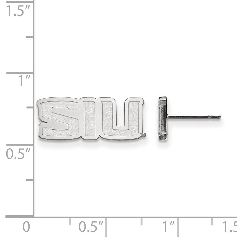 10K White Gold Logoart Southern Illinois University S I U Extra Small Post Earrings