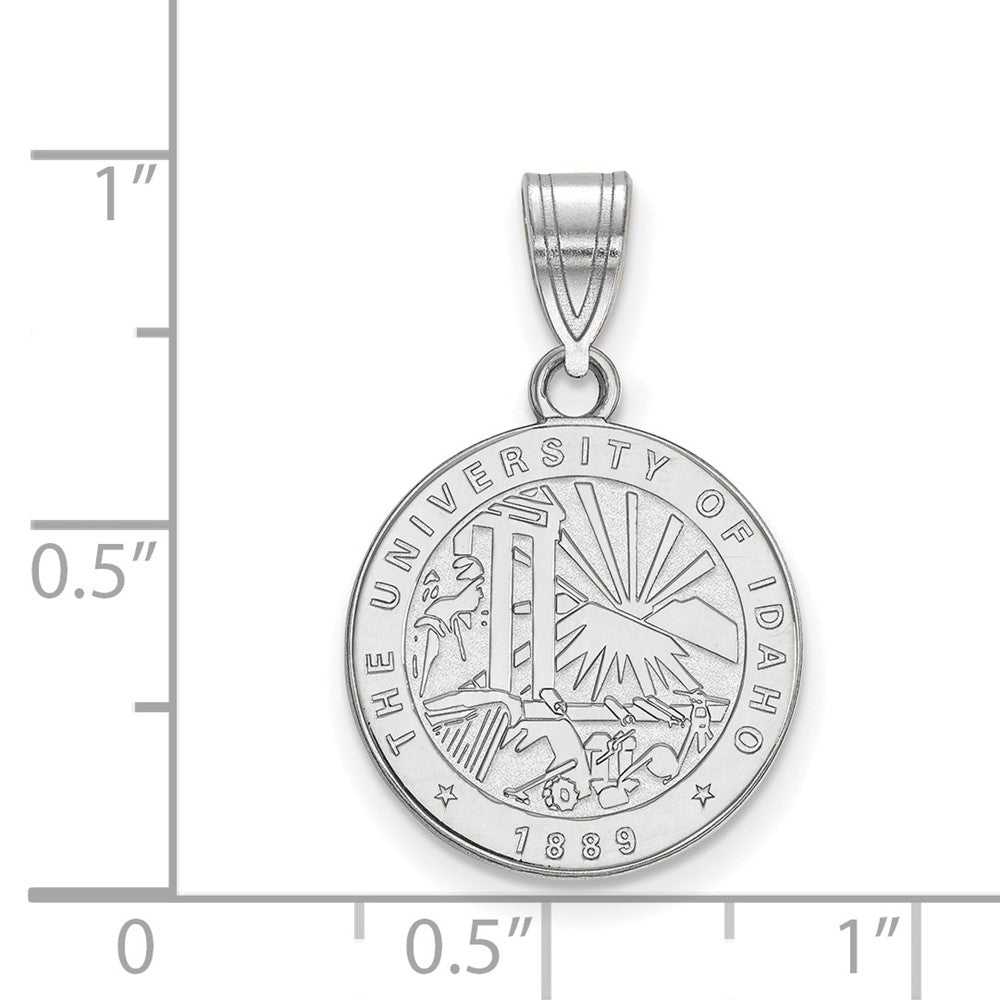 Sterling Silver Rhodium Plated Logoart University Of Idaho Medium Crest Pendant