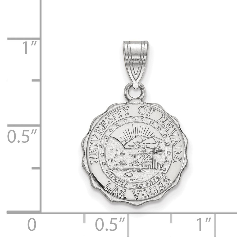 Sterling Silver Rhodium Plated Logoart University Of Nevada Las Vegas Medium Crest Pendant