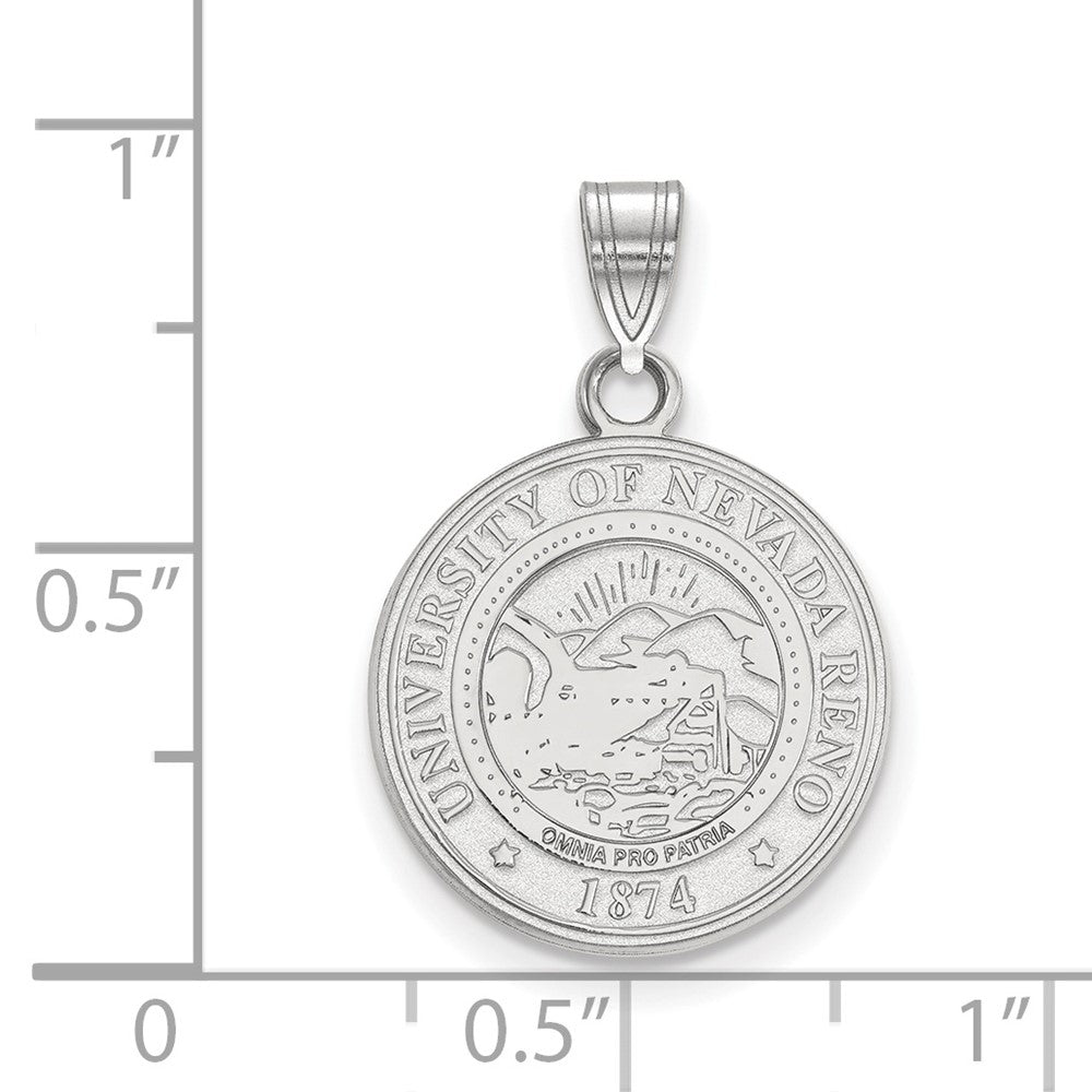 Sterling Silver Rhodium Plated Logoart University Of Nevada Reno Medium Crest Pendant