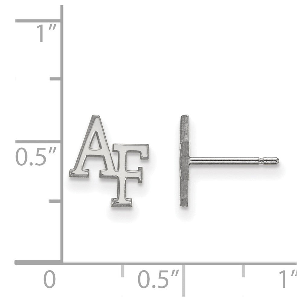14K White Gold Logoart United States Air Force Academy A F Extra Small Post Earrings