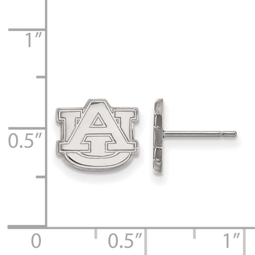 Sterling Silver Rhodium Plated Logoart Auburn University A U Extra Small Post Earrings